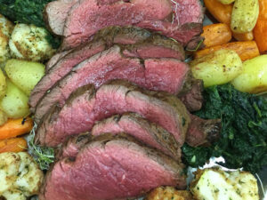 Chateaubriand with baked vegetables