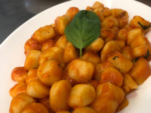 Gnocchi with tomato sauce and basil